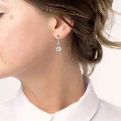 Sterling Silver Round Cubic Zirconia & Pav