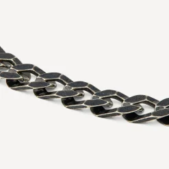 Sterling Silver Ruthenium Plated Curbed Bracelet