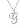 Sterling Silver Script Cubic Zirconia Initial G Pendant