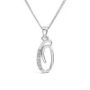Sterling Silver Script Cubic Zirconia Initial O Pendant