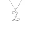 Sterling Silver Script Cubic Zirconia Initial Z Pendant