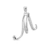 Sterling Silver Script Cubic Zirconia Initial M Pendant