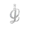 Sterling Silver Script Cubic Zirconia Initial L Pendant