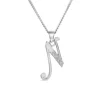 Sterling Silver Script Cubic Zirconia Initial N Pendant