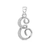 Sterling Silver Script Cubic Zirconia Initial E Pendant