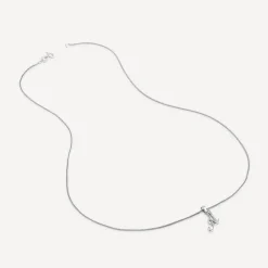 Sterling Silver Script Cubic Zirconia Initial A Pendant