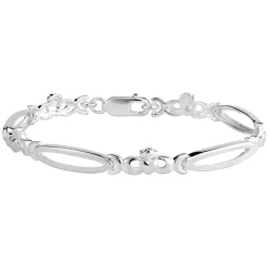 Sterling Silver Shiny Claddagh Open Link Bracelet