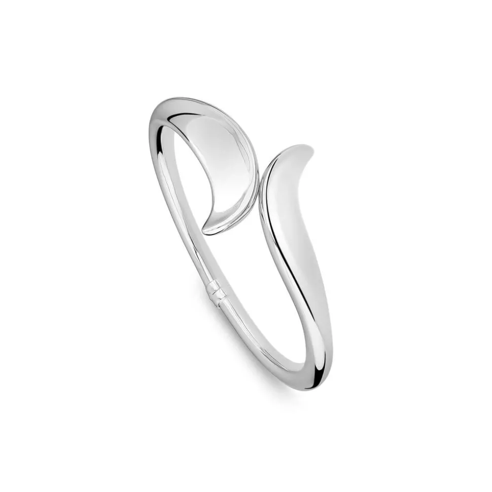 Sterling Silver Shiny Polished Curve Bangle