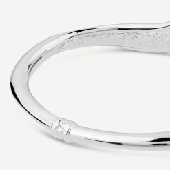 Sterling Silver Shiny Polished Curve Bangle