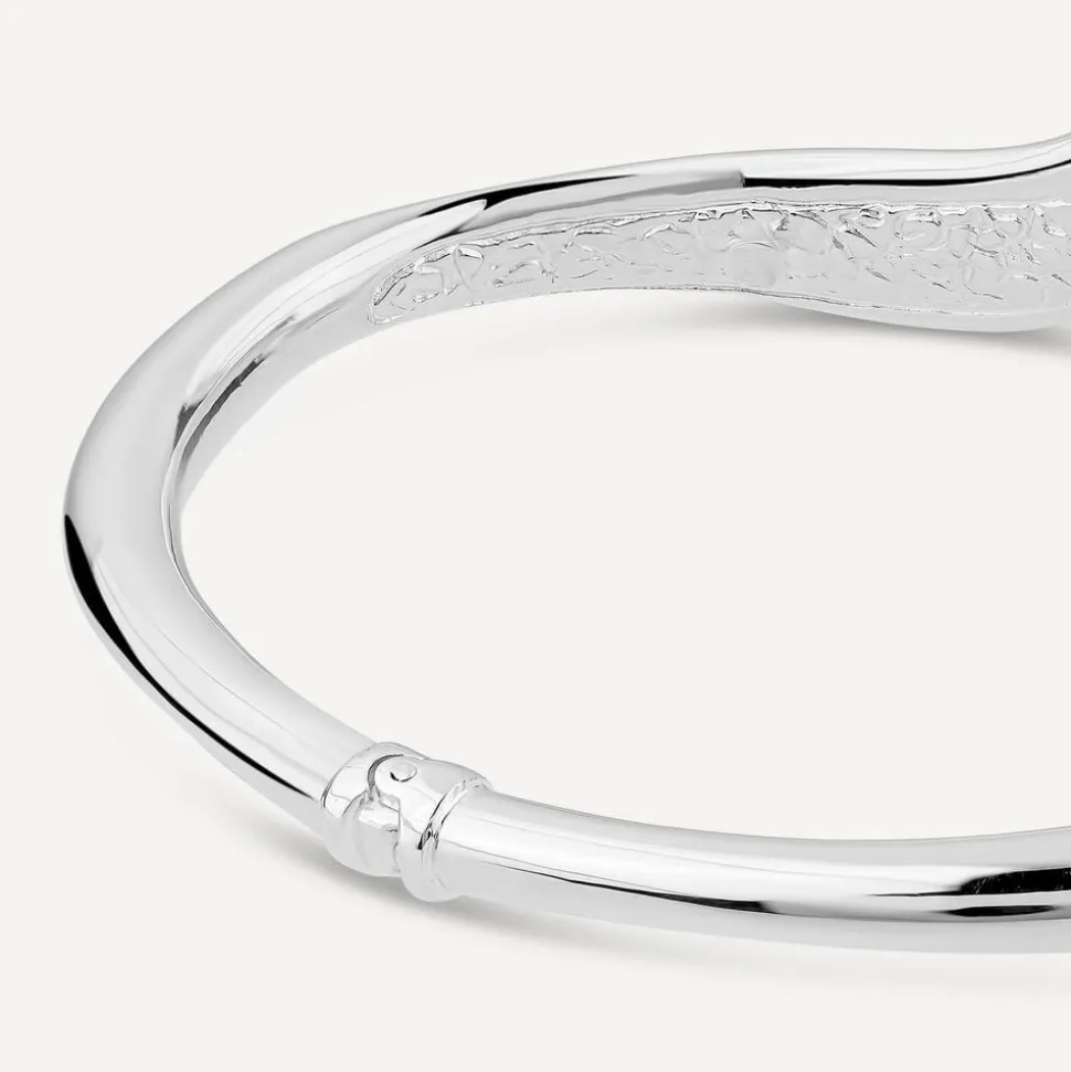 Sterling Silver Shiny Polished Curve Bangle