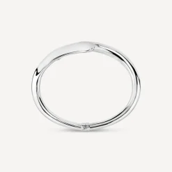 Sterling Silver Shiny Polished Curve Bangle