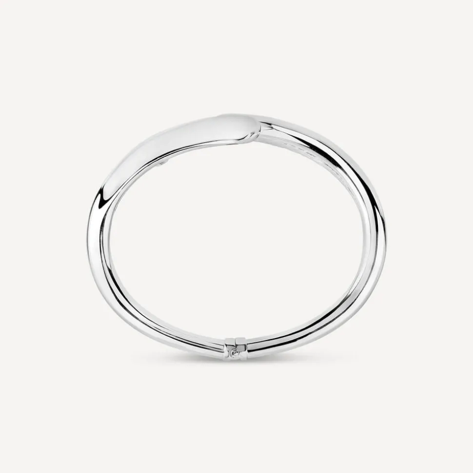 Sterling Silver Shiny Polished Curve Bangle