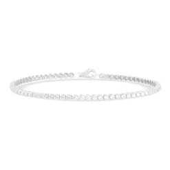 Sterling Silver Single Crystal Line Tennis Bracelet