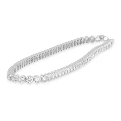 Sterling Silver Single Crystal Line Tennis Bracelet