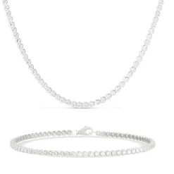 Sterling Silver Single Crystal Line Tennis Bracelet