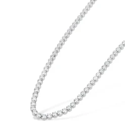 Sterling Silver Single Row Crystal Necklet