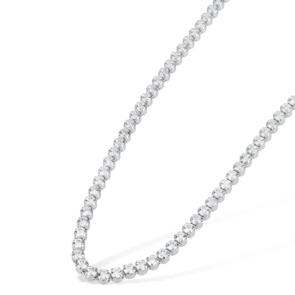 Sterling Silver Single Row Crystal Necklet