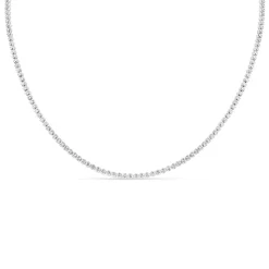 Sterling Silver Single Row Crystal Necklet