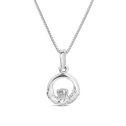 Sterling Silver Small Plain Claddagh Pendant