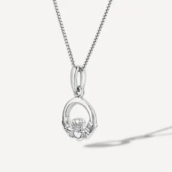 Sterling Silver Small Plain Claddagh Pendant