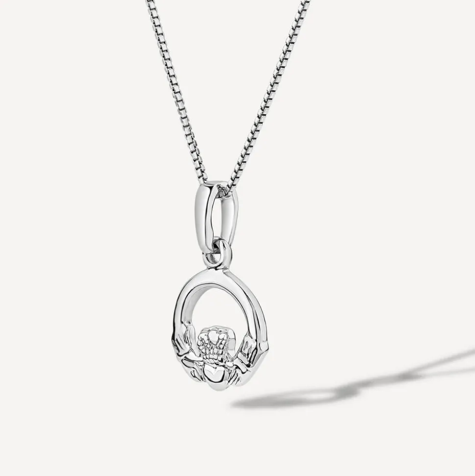 Sterling Silver Small Plain Claddagh Pendant