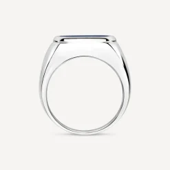Sterling Silver Square Blue Lapis Signet Ring