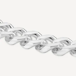 Sterling Silver Square Curbed Men's Bracelet