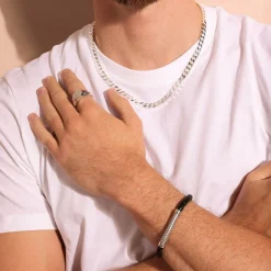 Sterling Silver Square Curb 20' Men's Chain