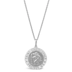Sterling Silver St Christopher Medal (Chain Included)