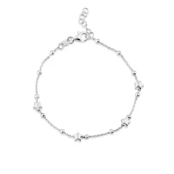 Sterling Silver Stars & Balls Charm Bracelet