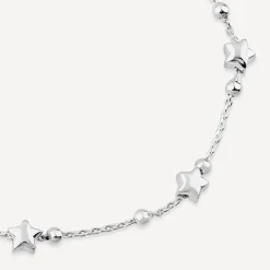 Sterling Silver Stars & Balls Charm Bracelet