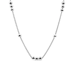 Sterling Silver Stationed Ball Necklet