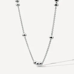 Sterling Silver Stationed Ball Necklet