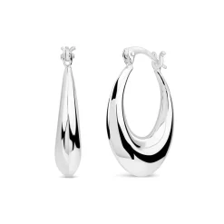 Sterling Silver Tapered Hoop Earrings