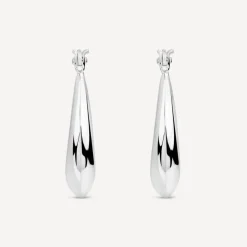 Sterling Silver Tapered Hoop Earrings