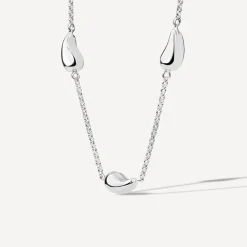 Sterling Silver Teardrop Station Necklet
