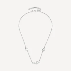 Sterling Silver Teardrop Station Necklet