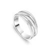 Sterling Silver Three Strands Cubic Zirconia Ring