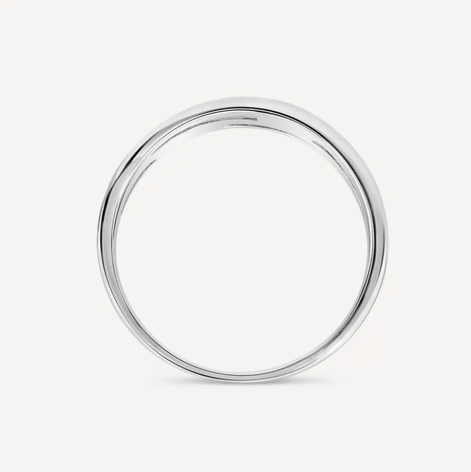 Sterling Silver Three Strands Cubic Zirconia Ring