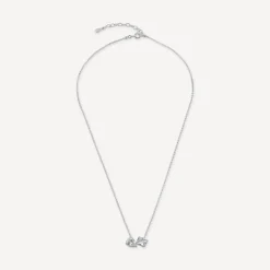 Sterling Silver 'Toi Et Moi' Cubic Zirconia Hammock Necklet