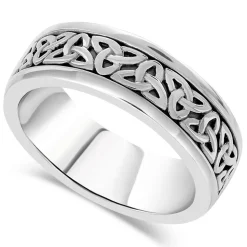 Sterling Silver Trinity Knot Men's Ring