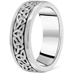 Sterling Silver Trinity Knot Men's Ring