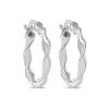Sterling Silver Twisted Polished Hoop Earrings