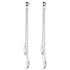 Sterling Silver Two-Strand Crystal Drop Earrings