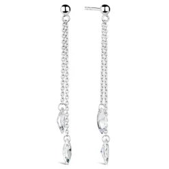 Sterling Silver Two-Strand Crystal Drop Earrings