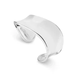 Sterling Silver Wide Polished Cuff Bangle