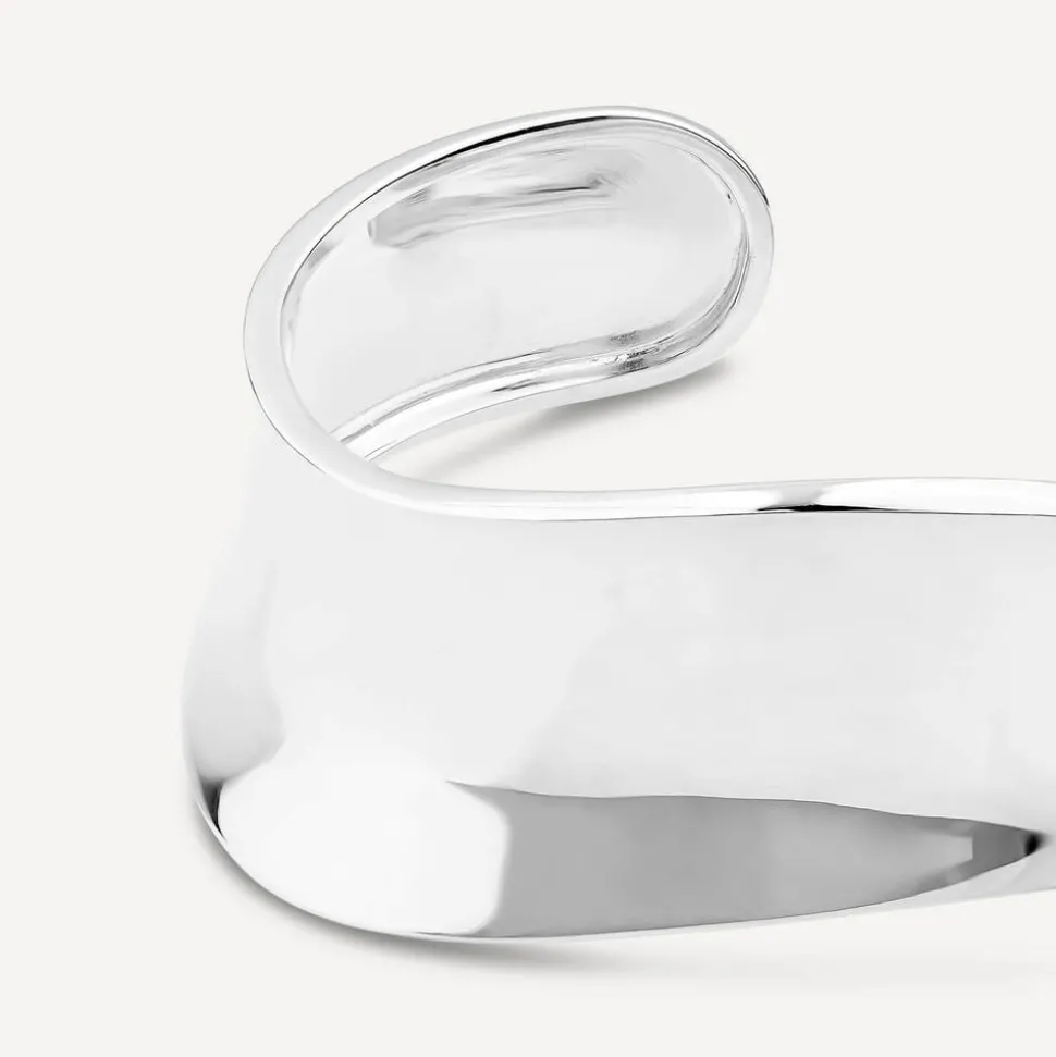 Sterling Silver Wide Polished Cuff Bangle