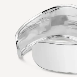 Sterling Silver Wide Polished Cuff Bangle