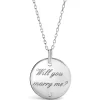 Sterling Silver 'Will You Marry Me' Pendant