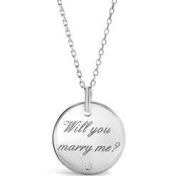 Sterling Silver 'Will You Marry Me' Pendant